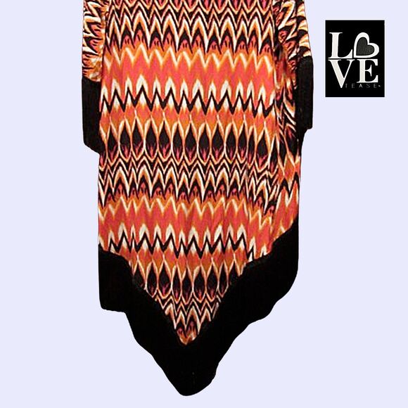 LOVE TEASE NEW Dopamine Oversized Fringe Kimono Tribal Blazer Cover-Up XS - Picture 9 of 12
